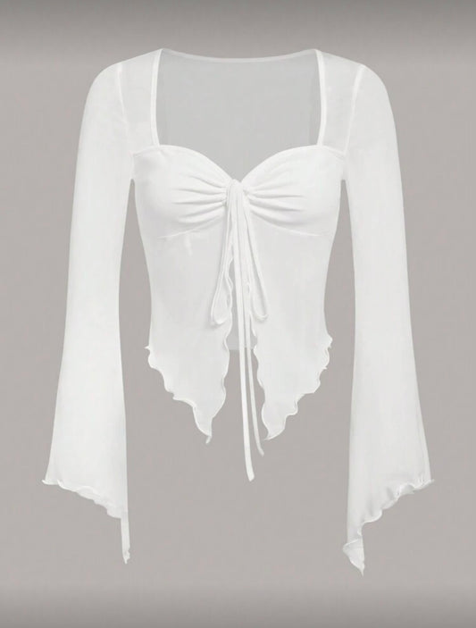 Long Sleeve Tie- up Shirt
