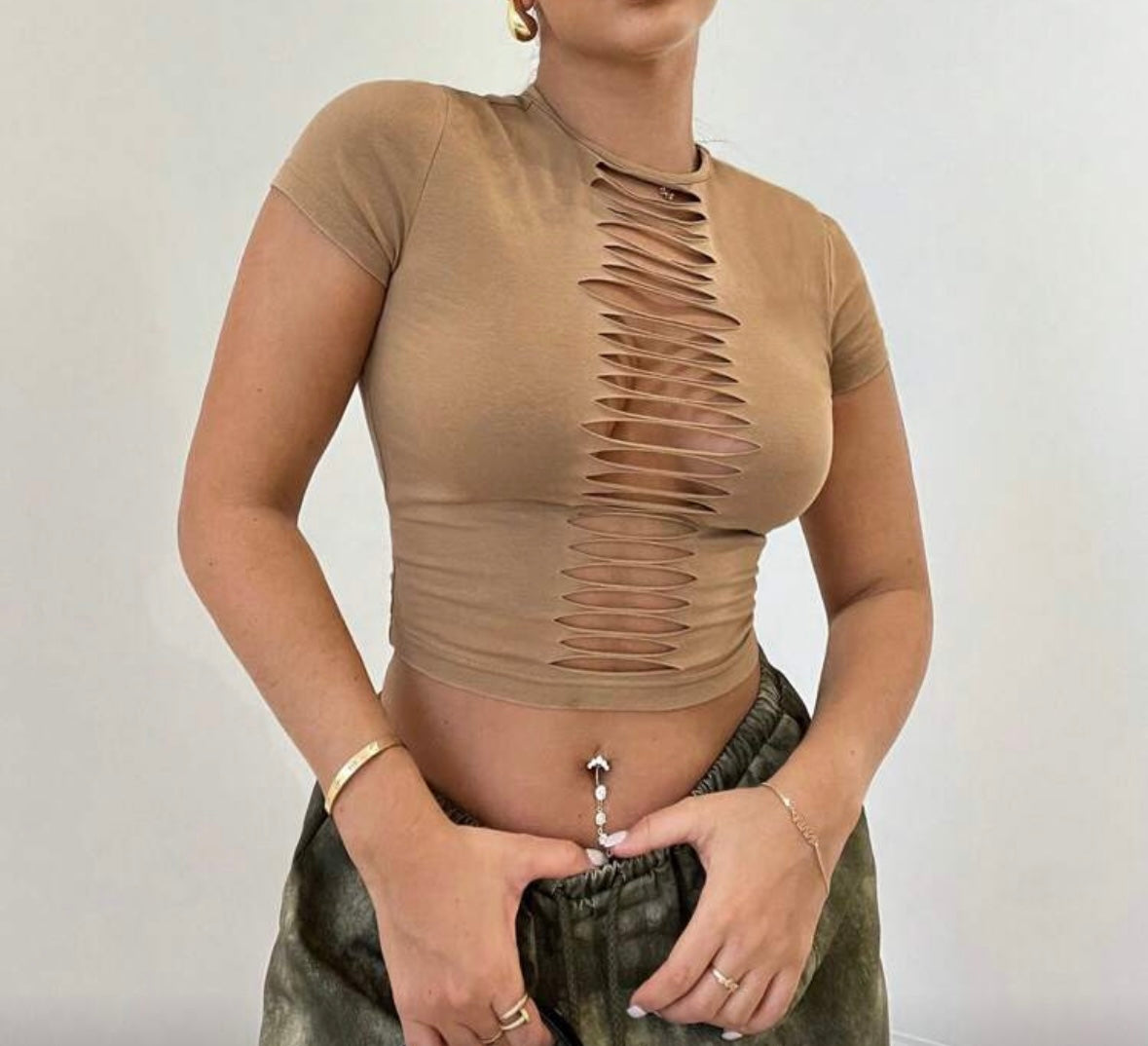 Hollow Out Crop Top