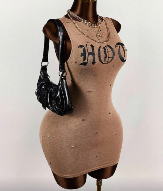 Sexy Letter Print Riverts Decor Dress