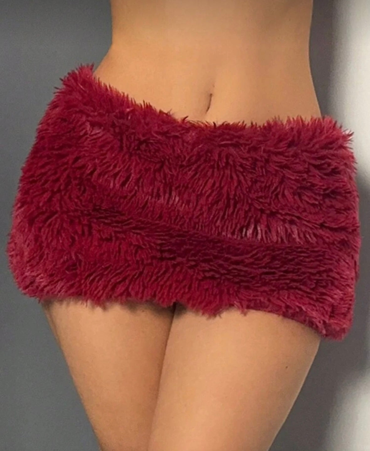 Sexy Plush Low Waist Mini Skirt