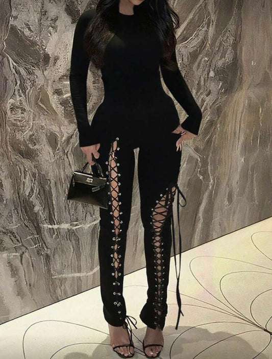 Lace-Up Jumpsuit